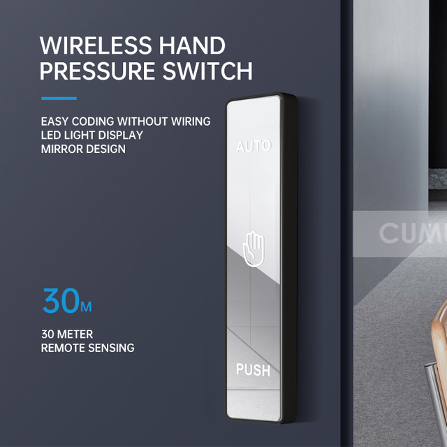 Wireless Induction Remote Control Mirror Electric Door Push Switch 