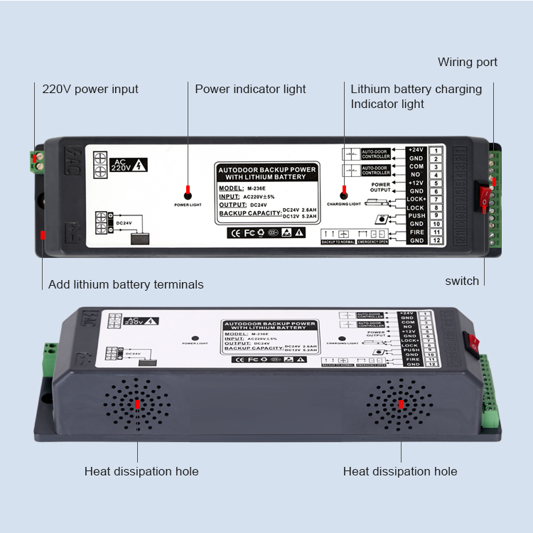 24v Lithium Battery Backup Power Supply For Automatic Sensor Doors