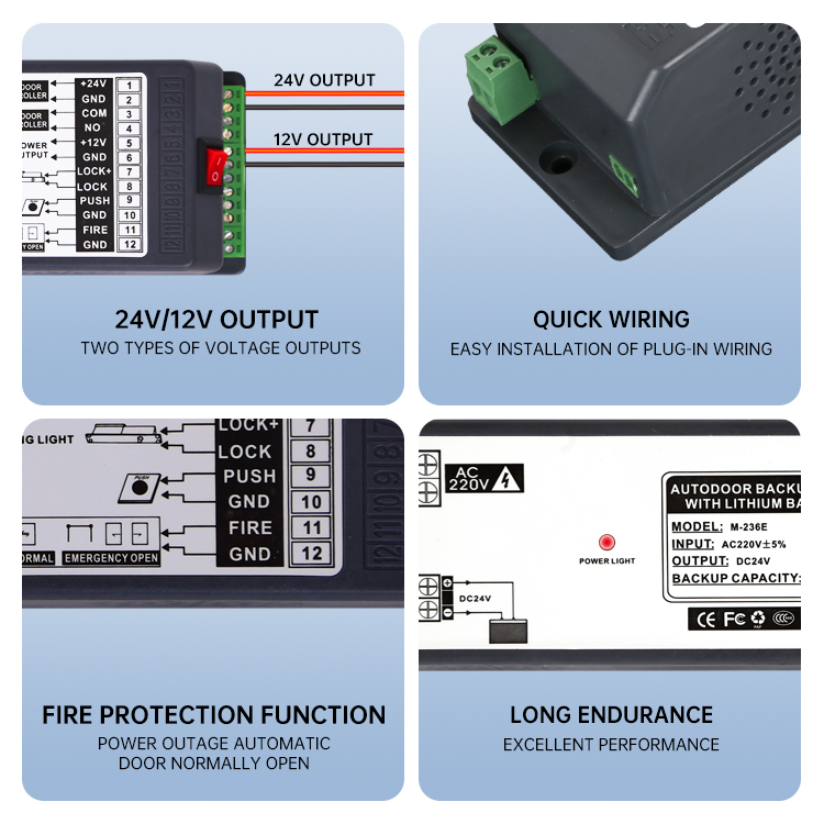 24v Lithium Battery Backup Power Supply For Automatic Sensor Doors