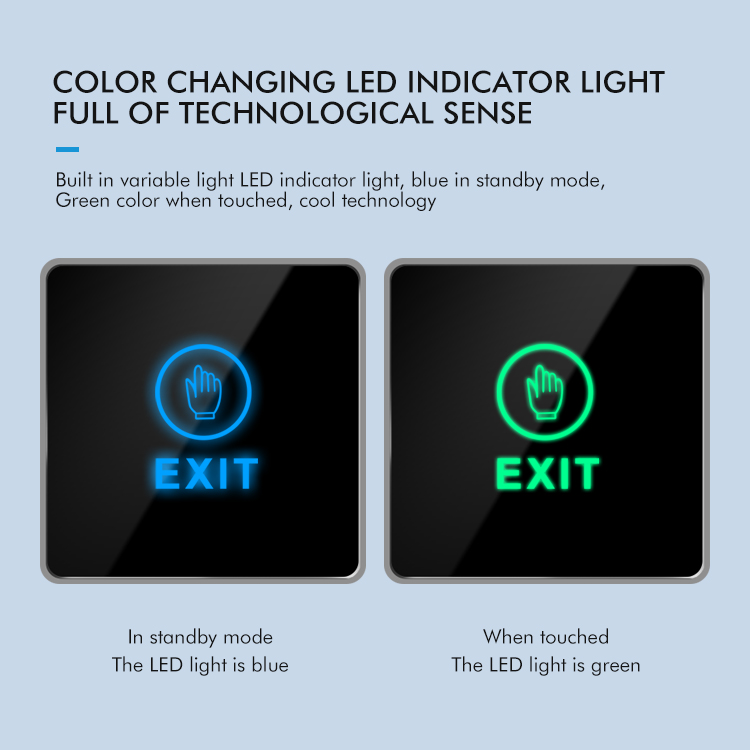 Rectangular Square Automatic Door Entry And Exit Touch Switch Panel Button